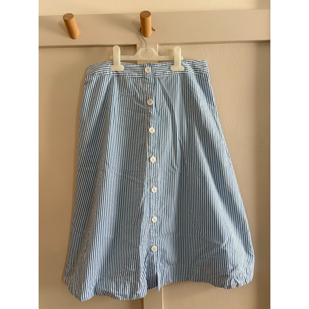 A New Day Women's Blue +  White Striped Skirt Midi Skirt Medium Classic cotton